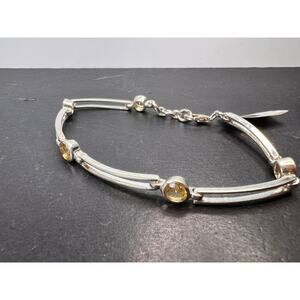 NEW with tag sterling silver yellow citrine bar bracelet
